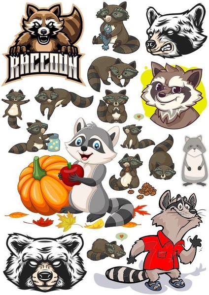 Racun Sticker Set-1 15 Parça Telefon, Tablet, Defter, Laptop Sticker