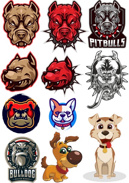 Köpek Pitbull Sticke Set 11 Parça Telefon, Tablet, Defter, Laptop Sticker