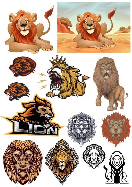 Aslan Sticker Set-1 13 Parça Telefon, Tablet, Defter, Laptop Sticker