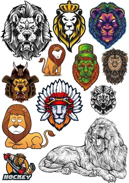 Aslan Sticker Set-6 12 Parça Telefon, Tablet, Defter, Laptop Sticker