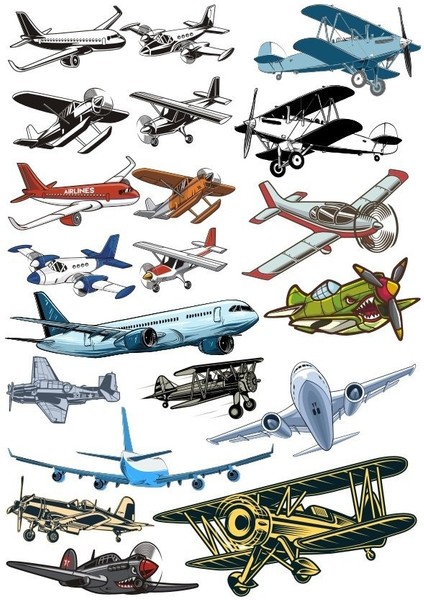 Uçaklar Sticker Set 15 Parça Telefon, Tablet, Defter, Laptop Sticker