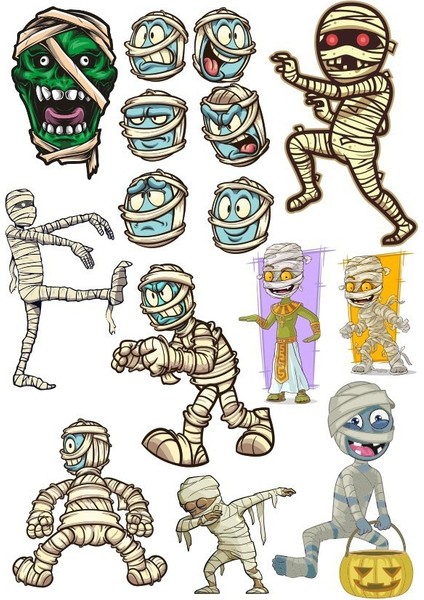 Mumya Sticker Set 13 Parça Telefon, Tablet, Defter, Laptop Sticker