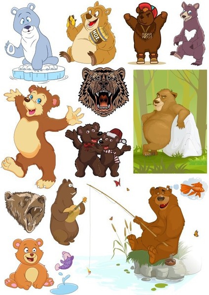Ayı Sticker Set-4 13 Parça Telefon, Tablet, Defter, Laptop Sticker