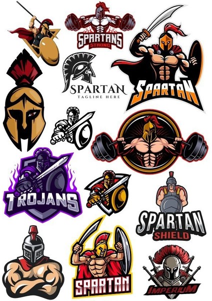 Spartan Savaşçı Sticker Set-1 13 Parça Telefon, Tablet, Defter, Laptop Sticker