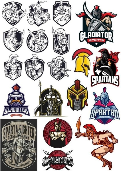Gladiator Savaşçı Sticker Set-1 21 Parça Telefon, Tablet, Defter, Laptop Sticker