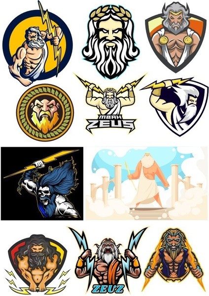 Zeus Sticker Set-1 11 Parça Telefon, Tablet, Defter, Laptop Sticker