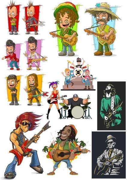 Müzisyen Sticker Set-1 12 Parça Telefon, Tablet, Defter, Laptop Sticker