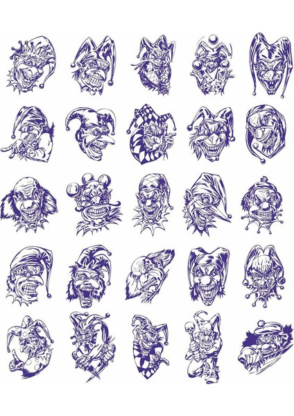 Joker Yüzü Sticker Set 25 Parça Telefon, Tablet, Defter, Laptop Sticker