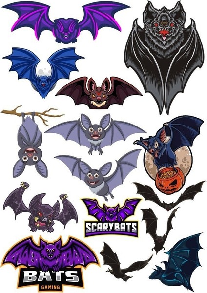 Yarasa Sticker Set 13 Parça Telefon, Tablet, Defter, Laptop Sticker