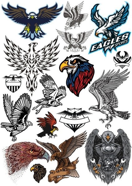 Kartal Eagle Sticker Set-10 15 Parça Telefon, Tablet, Defter, Laptop Sticker