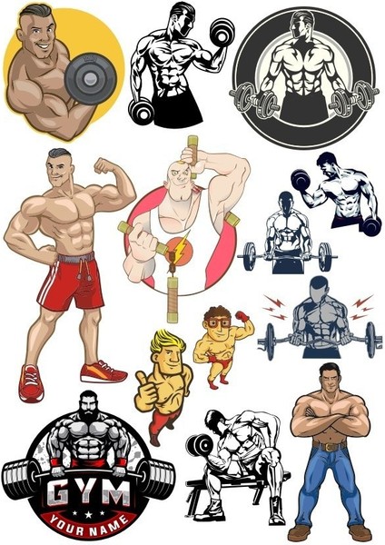 Gym Fitness Sticker Set 15 Parça Telefon, Tablet, Defter, Laptop Sticker