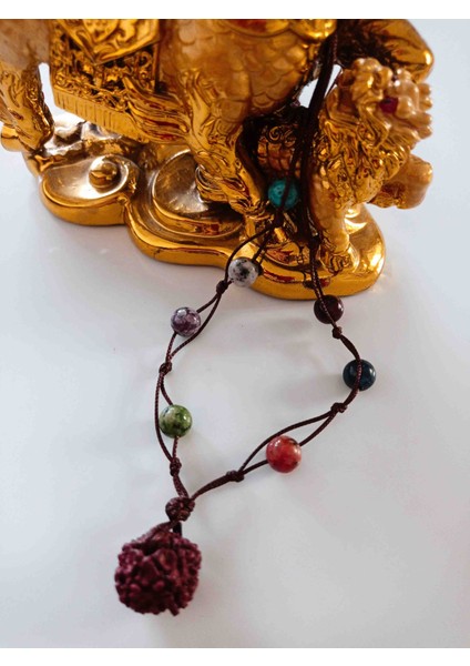 Rudraska ve Çakra Taşları Feng Shui Meditasyon Yoga Kolyesi