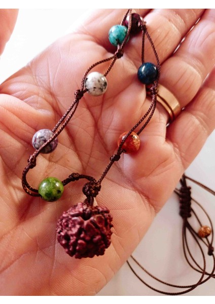 Rudraska ve Çakra Taşları Feng Shui Meditasyon Yoga Kolyesi fırsatları