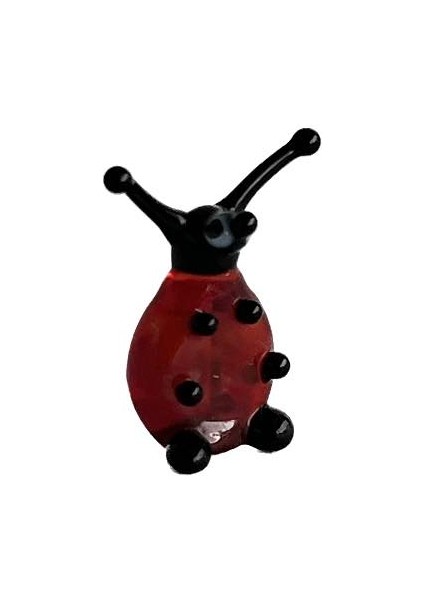 El Yapımı Mini Murano Cam Uğur Böceği Biblo A110-04
