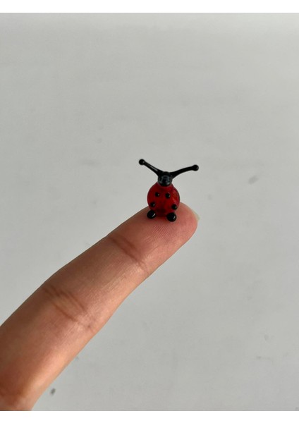 El Yapımı Mini Murano Cam Uğur Böceği Biblo A110-04