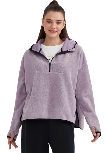 S232297 W Outdoor Fleece Half Zip Sherpa Kadın Sweatshirt