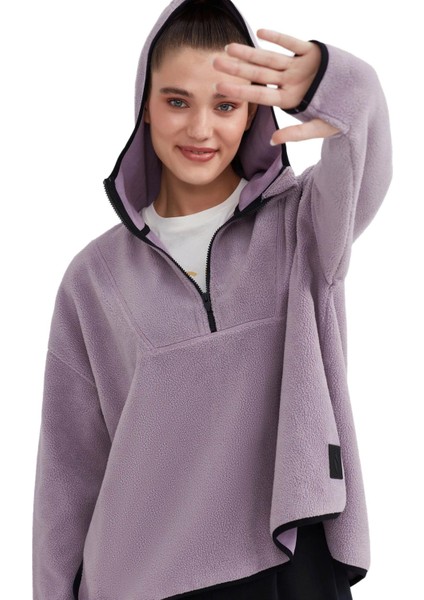 S232297 W Outdoor Fleece Half Zip Sherpa Kadın Sweatshirt