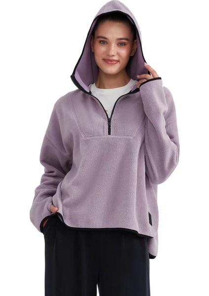 S232297 W Outdoor Fleece Half Zip Sherpa Kadın Sweatshirt