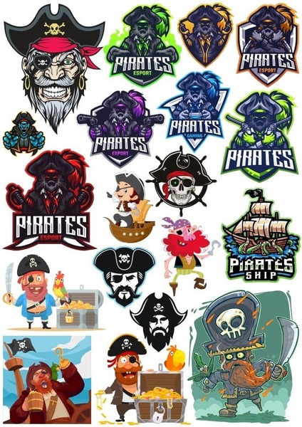 Korsan Sticker Set 8 20 Parça Telefon, Tablet, Defter, Laptop Sticker