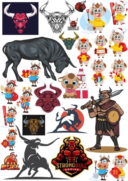 Boğa Sticker Set 11 25 Parça Telefon, Tablet, Defter, Laptop Sticker