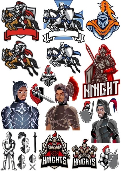 Şövalye Sticker Set 18 Parça Telefon, Tablet, Defter, Laptop Sticker