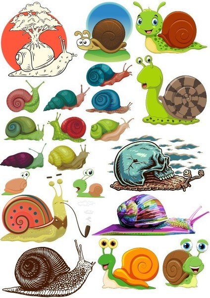 Salyangoz Sticker Set 5 20 Parça Telefon, Tablet, Defter, Laptop Sticker