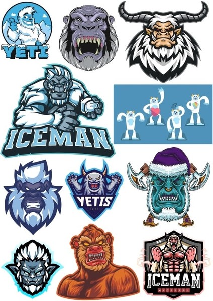 Yeti Sticker Set 15 Parça Telefon, Tablet, Defter, Laptop Sticker