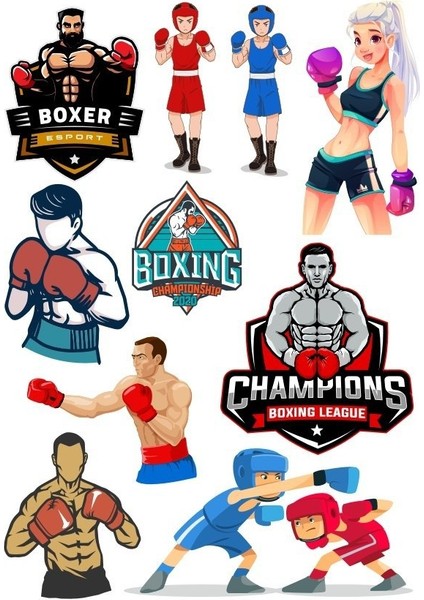 Şampiyon Box Sticker Set 10 Parça Telefon, Tablet, Defter, Laptop Sticker