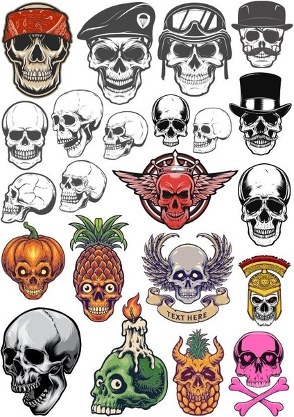 İskelet Sticker Set-13 25 Parça Telefon, Tablet, Defter, Laptop Sticker