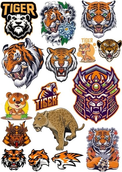 Kaplan Sticker Set 7 17 Parça Telefon, Tablet, Defter, Laptop Sticker