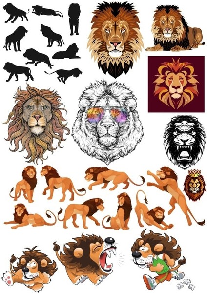 Aslan Sticker Set 8 25 Parça Telefon, Tablet, Defter, Laptop Sticker