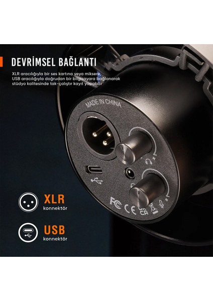 K688 USB - Xlr Dinamik Yayıncı Youtuber Bilgisayar Oyuncu Stüdyo Mikrofonu