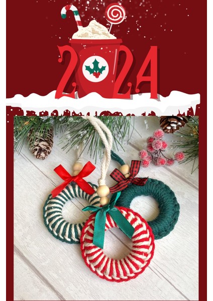 3'lü Handmade Renkli Yılbaşı Ağaç Süsü - Yılbaşı Süsü - Christmas Decor fiyatları