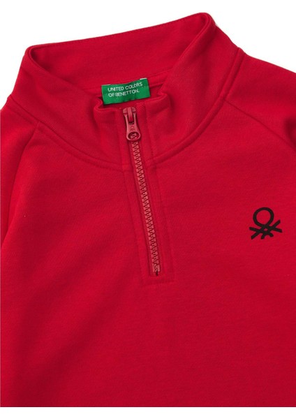 United Colors Of Benetton Fermuar Yakalı Erkek Çocuk Sweatshirt