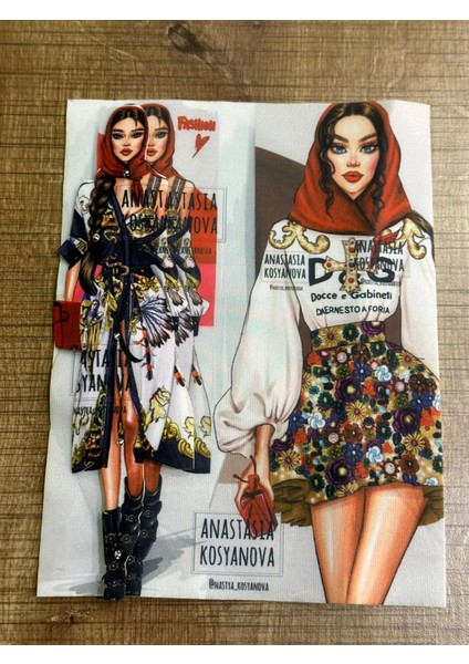 22X17 cm Şık Giyimli Kadın Görselli 3 Boyutlu Arma