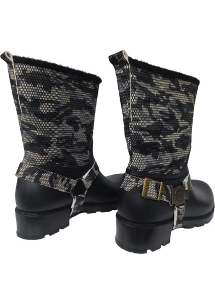 New Fashıon Casual Kadın Siyah Desenli Bot modelleri