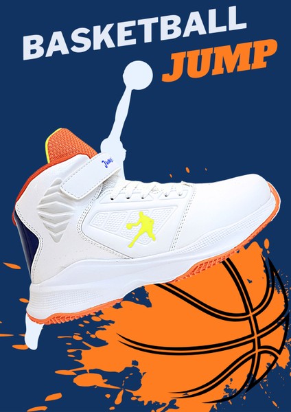 Kidessa 1755-29196 Ultra Hafif Anatomik Tabanlı Çocuk Basketbol Ayakkabısı - NKT01755-BEYAZ-34