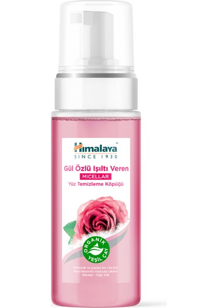 Micellar Parlatıcı Yüz Temizleyici Köpük, Organik Gül, Normal-Yağlı Ciltler, 150 ml