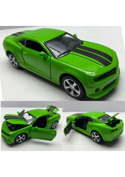 Diecast,metal Model  Oyuncak Araba Chevrolet Camaro Kaput Bagaj Açılır Çek Bırak