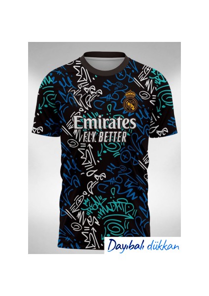 Real Madrid 2021/2022 Graffiti Desenli Alternatif Futbol Forması