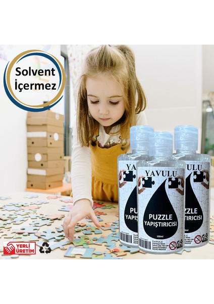 Puzzle Yapıştırıcısı / Puzzle Koruyucusu / Puzzle Tutkalı (Şeffaf) 100 ml (2 Adet ) ve Ragle