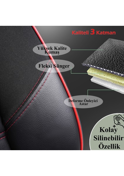 Renault Megane 2 Sedan Uyumlu Özel Tasarım Oto Koltuk Kılıfı Seti Star