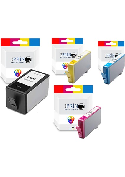 920XL Hp Officejet 6000 Wireless Muadil Kartuş Seti 4 Renkli
