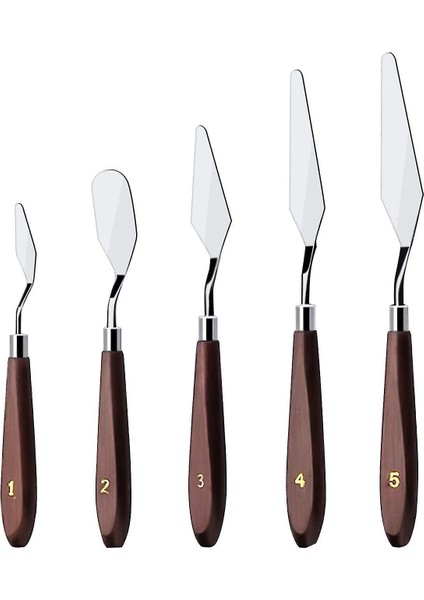 5li Metal Resim Spatulası, Palette Knives, Ressam Sipatulası Sıpatula Spatül