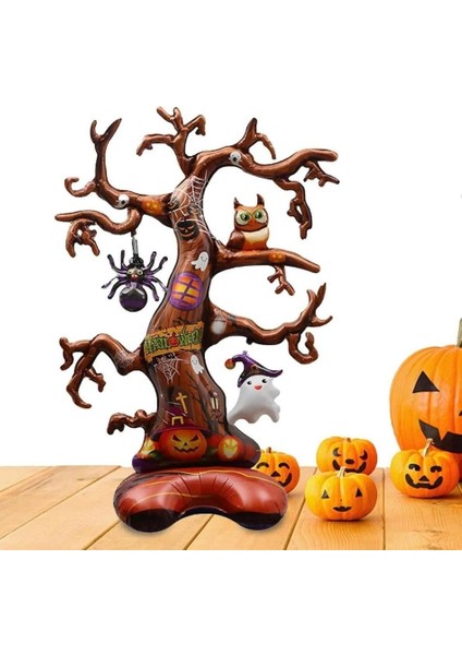 Cadılar Bayramı Ayaklı Ağaç Şekilli Folyo Balon fiyatları