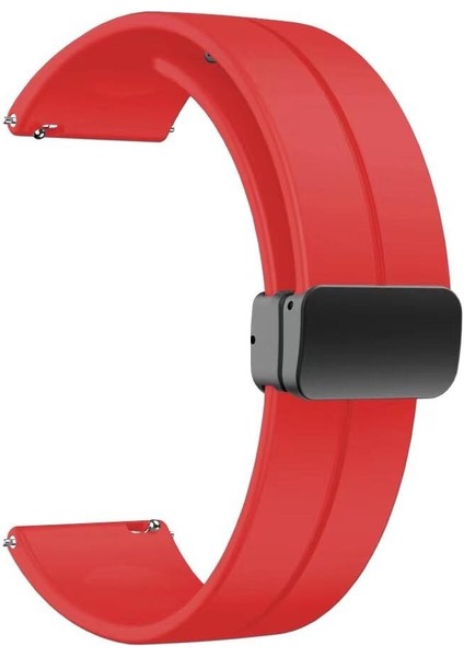 Huawei Watch 4 Pro 47 mm (22MM) Için Manyetik Kopçalı Renkli Silikon Kayış-Kordon Krd-84