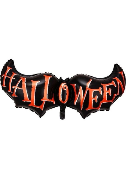 Cadılar Bayramı Yarasa Halloween Yazılı Folyo Balon