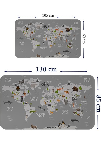 Eğitici Dünya Haritası Dünya Atlası Çocuk ve Bebek Odası Duvar STICKER-3794