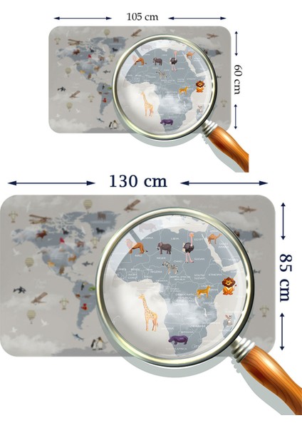 Eğitici Dünya Haritası Dünya Atlası Çocuk ve Bebek Odası Duvar STICKER3826 modelleri