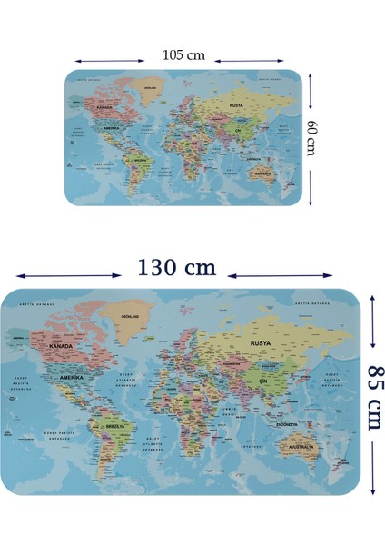 Türkçe Eğitici Ülke ve Başkent Okyanus Detaylı Atlası Dekoratif Dünya Haritası Duvar STICKER 3869 fiyatları